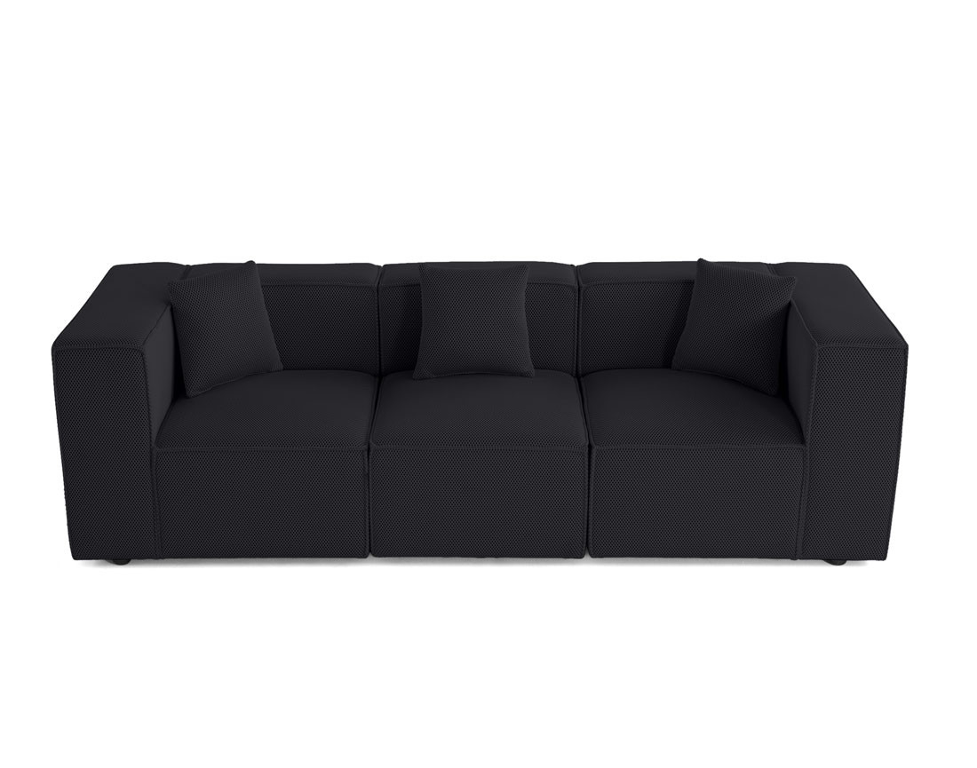 Canapé modulable 3 places en tissu mailles 3D Arty