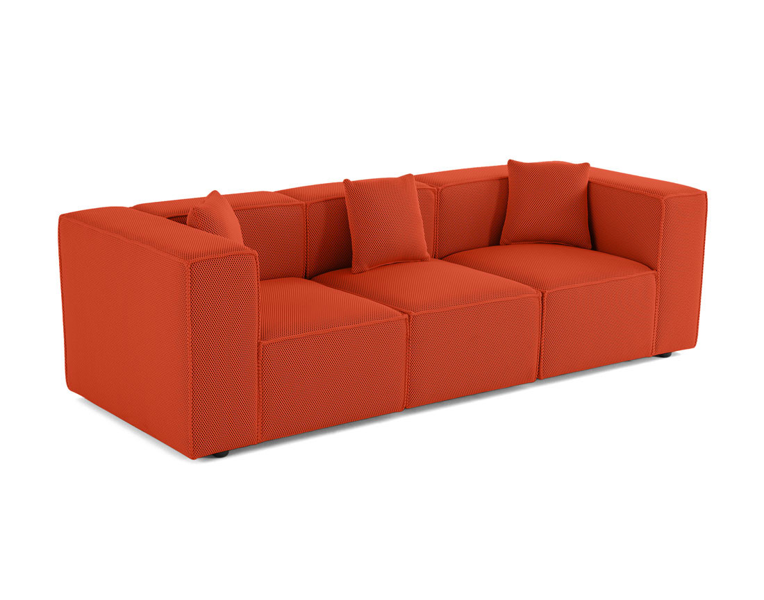 Canapé modulable 3 places en tissu mailles 3D Arty
