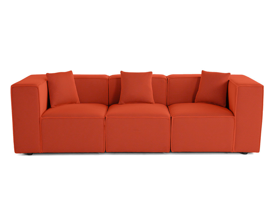 Canapé modulable 3 places en tissu mailles 3D Arty