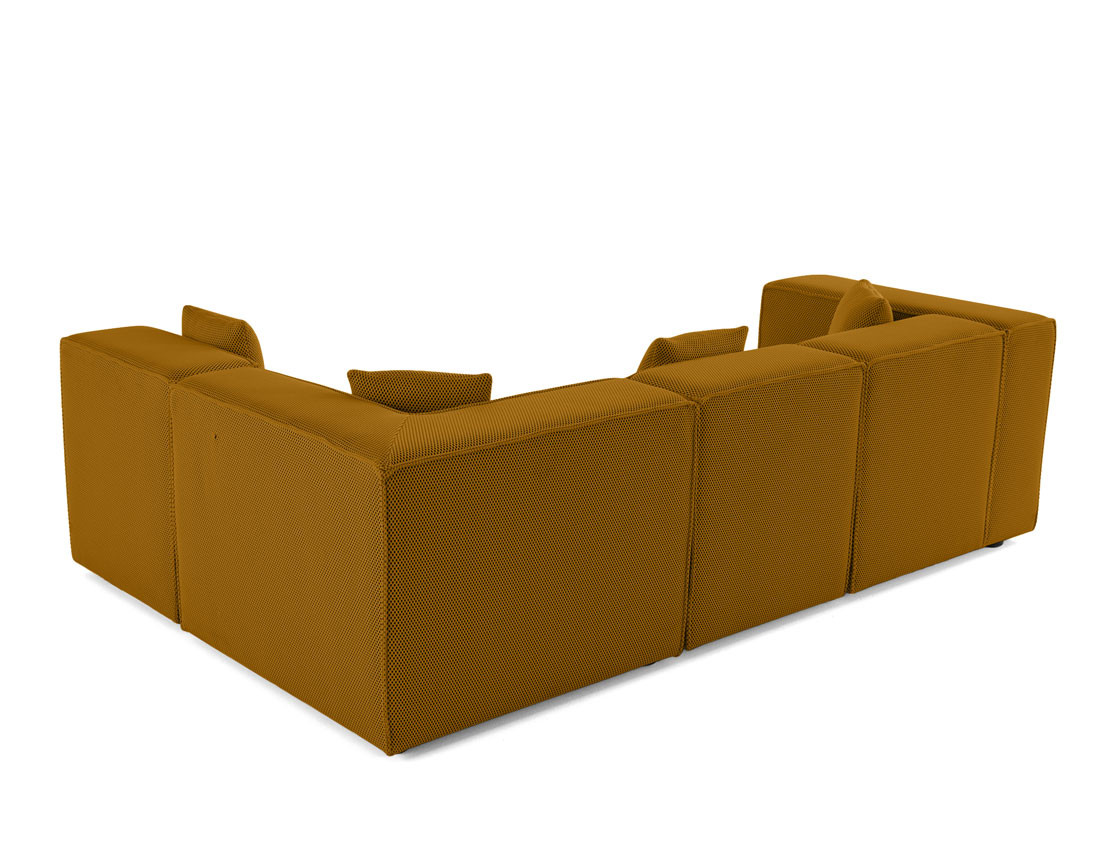 Canapé modulable d'angle droit 5 places en tissu mailles 3D Arty