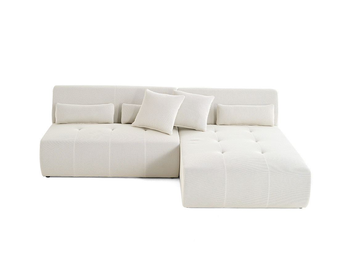 Canapé modulable d'angle réversible 4 places - en tissu mailles 3D - Onyx