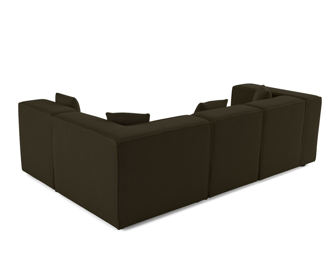 Canapé modulable d'angle droit 5 places en tissu mailles 3D Arty