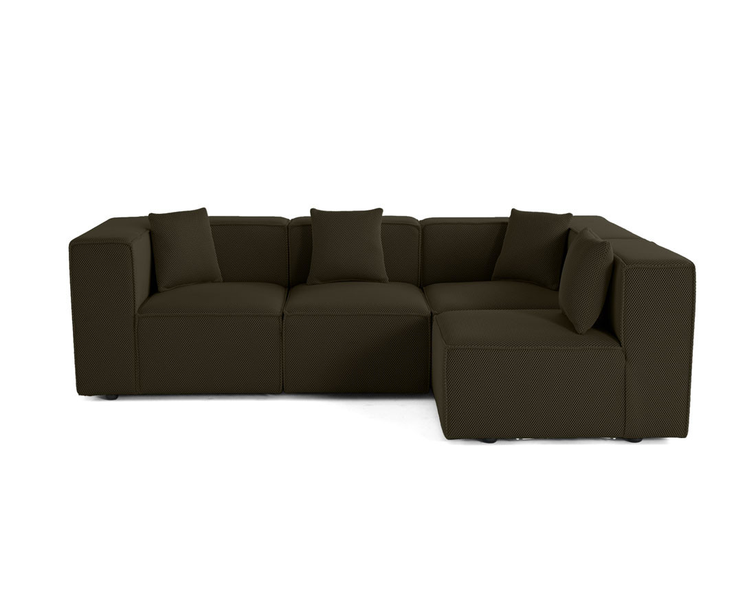 Canapé modulable d'angle droit 5 places en tissu mailles 3D Arty