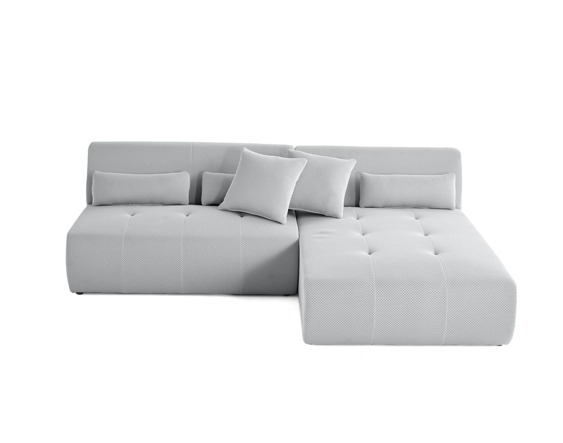 Canapé modulable d'angle réversible 4 places - en tissu mailles 3D - Onyx
