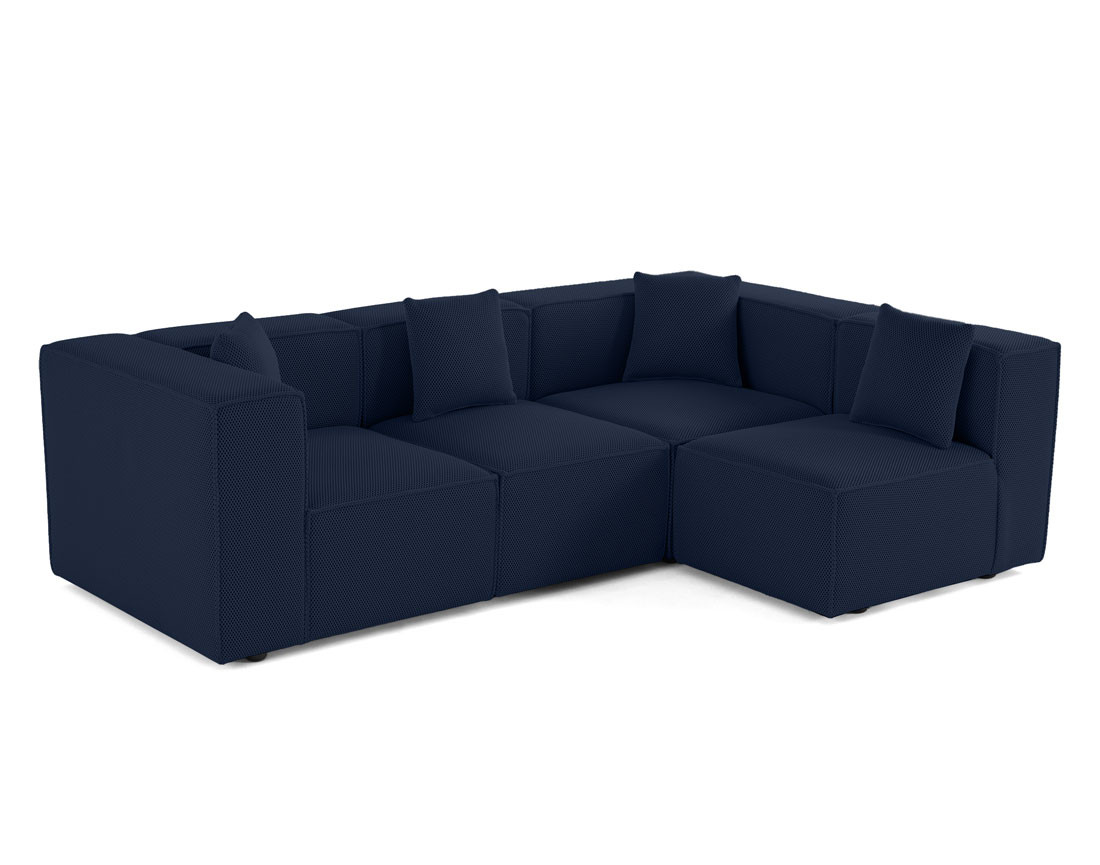 Canapé modulable d'angle droit 5 places en tissu mailles 3D Arty
