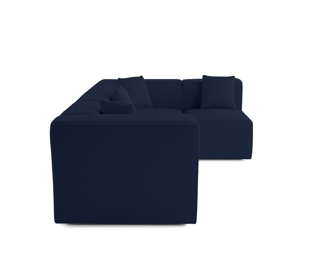 Canapé modulable d'angle droit 5 places en tissu mailles 3D Arty