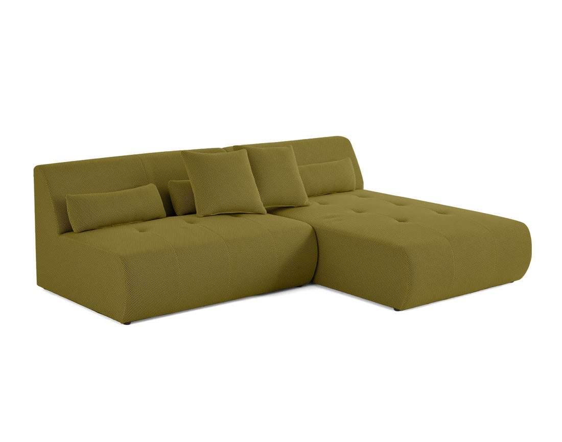 Canapé modulable d'angle réversible 4 places - en tissu mailles 3D - Onyx