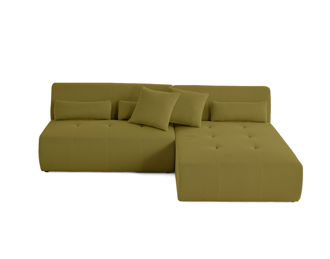 Canapé modulable d'angle réversible 4 places - en tissu mailles 3D - Onyx