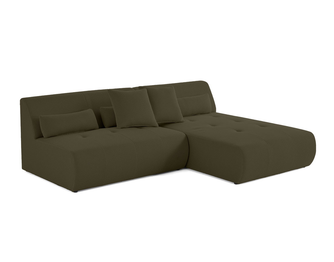 Canapé modulable d'angle réversible 4 places - en tissu mailles 3D - Onyx