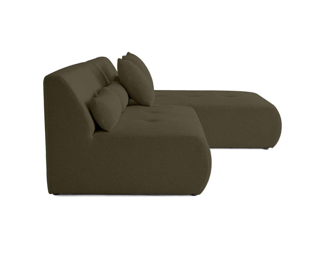 Canapé modulable d'angle réversible 4 places - en tissu mailles 3D - Onyx