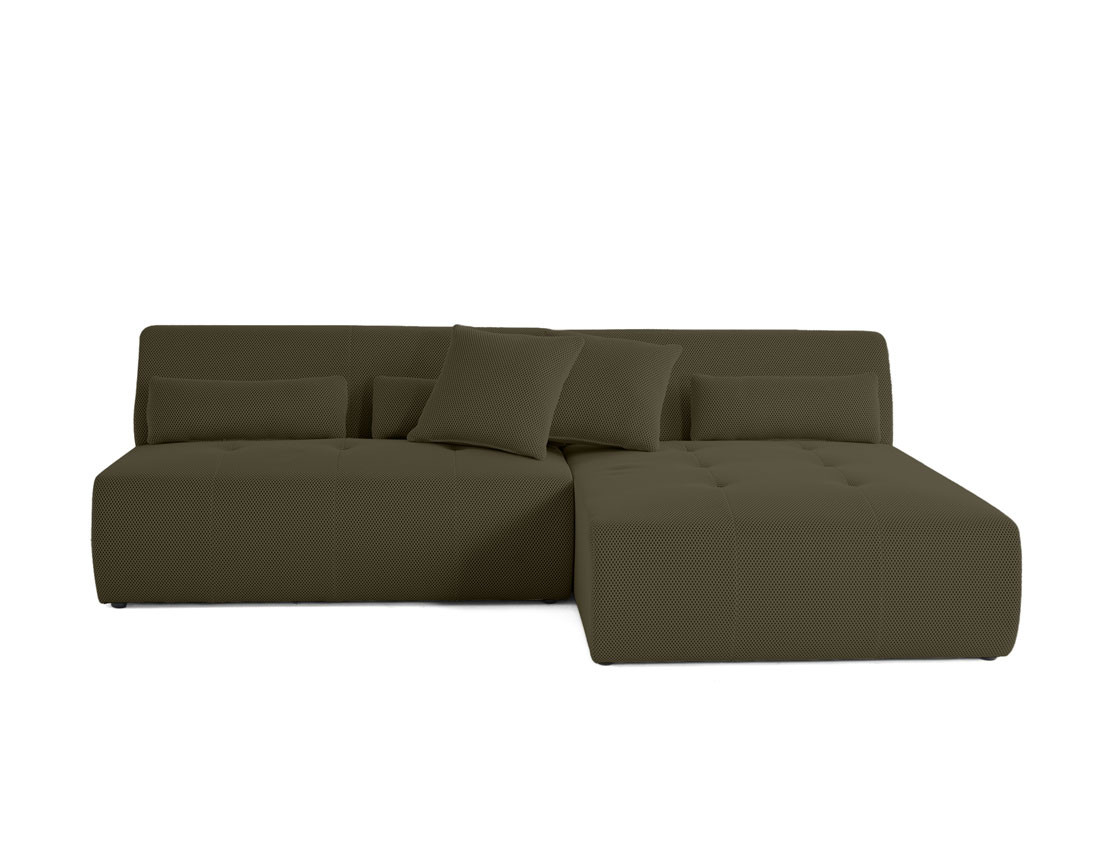 Canapé modulable d'angle réversible 4 places - en tissu mailles 3D - Onyx