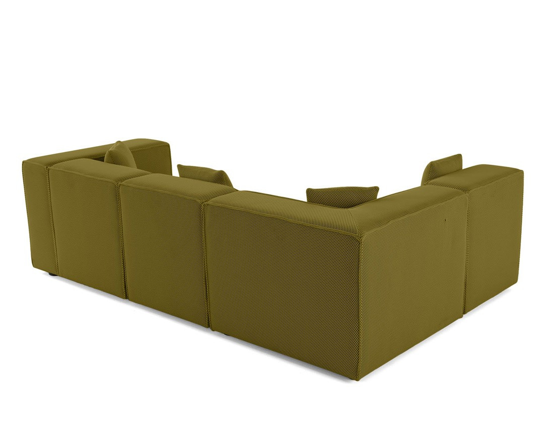 Canapé modulable d'angle gauche 5 places en tissu mailles 3D Arty