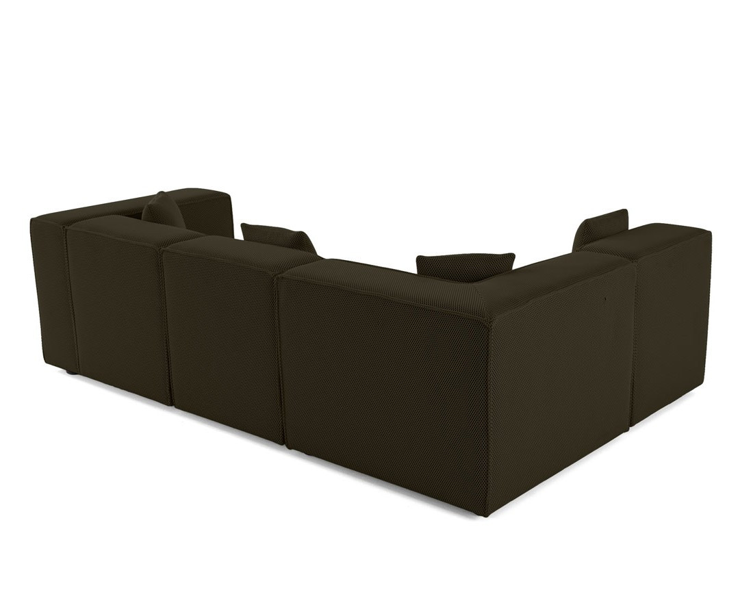 Canapé modulable d'angle gauche 5 places en tissu mailles 3D Arty
