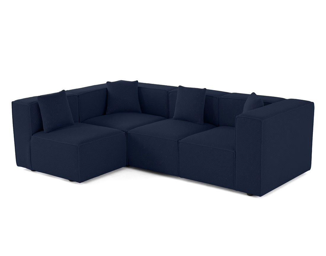 Canapé modulable d'angle gauche 5 places en tissu mailles 3D Arty