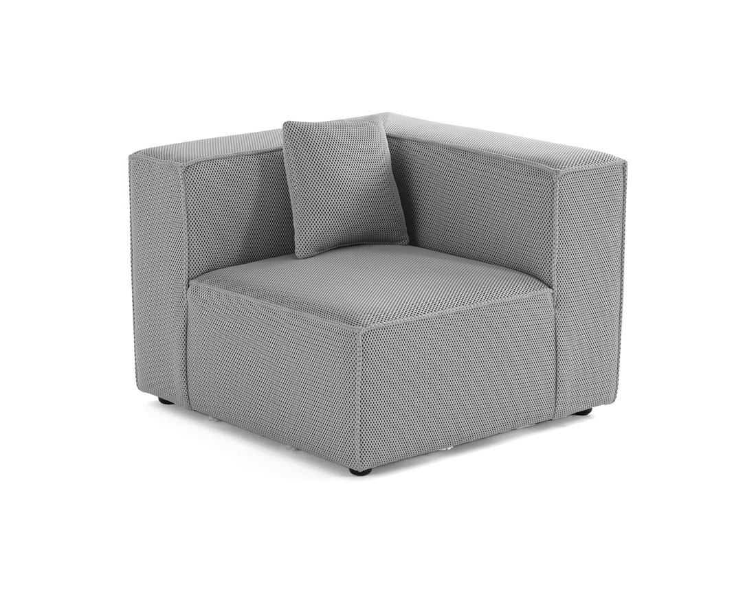 Module d'assise d'angle réversible en tissu mailles 3D Arty