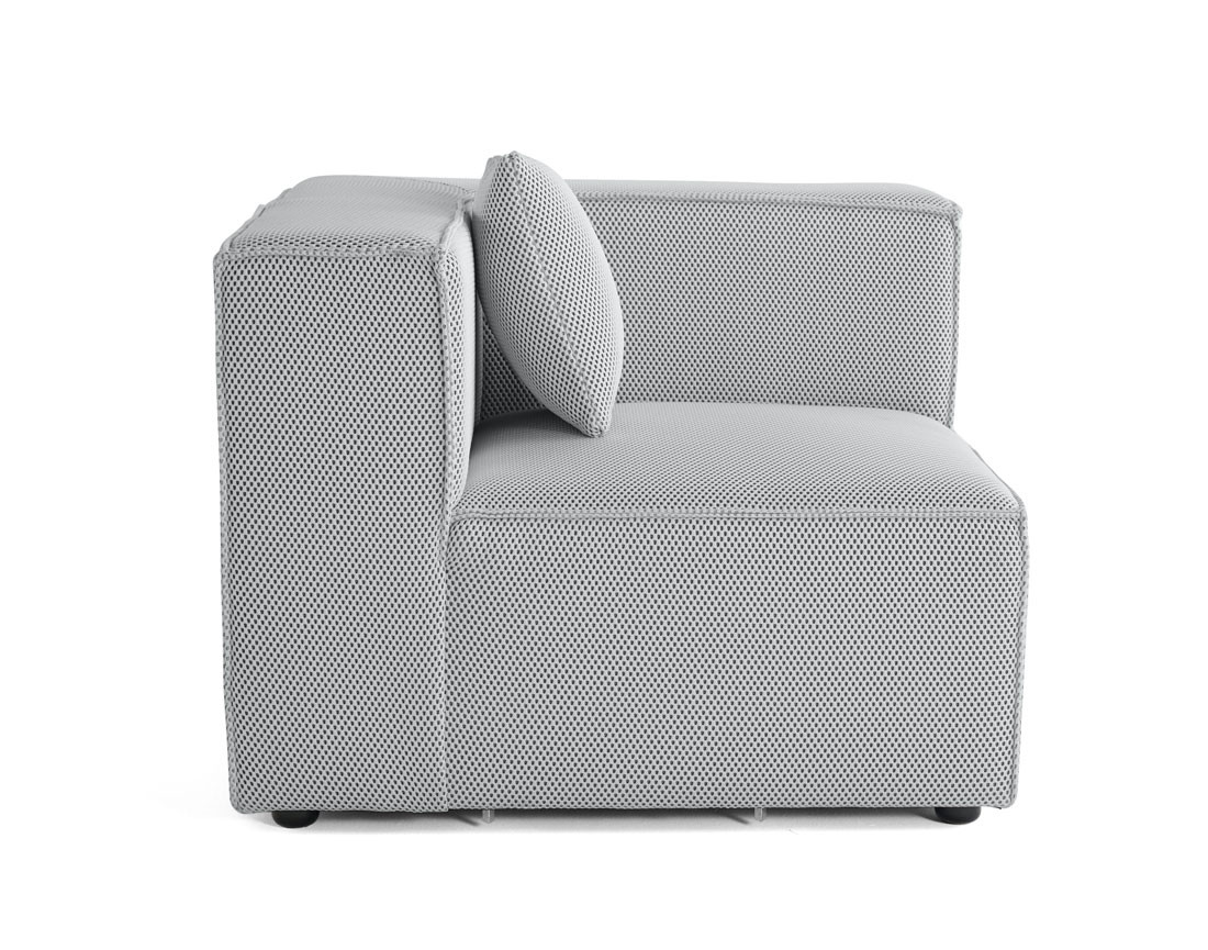 Module d'assise d'angle réversible en tissu mailles 3D Arty