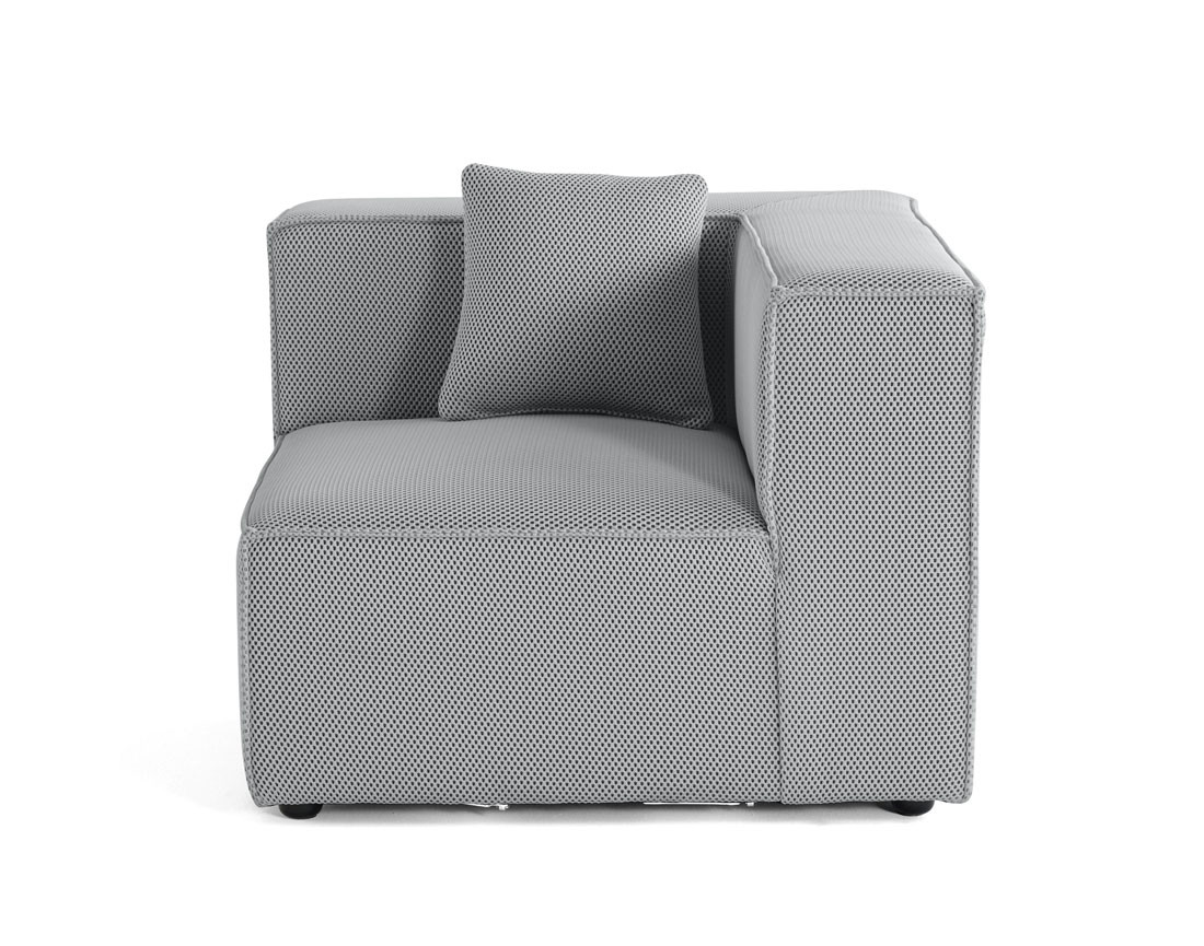 Module d'assise d'angle réversible en tissu mailles 3D Arty