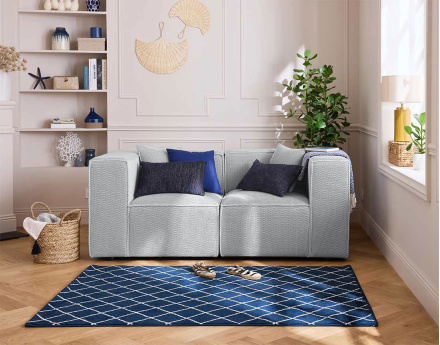 Module d'assise d'angle réversible en tissu mailles 3D Arty