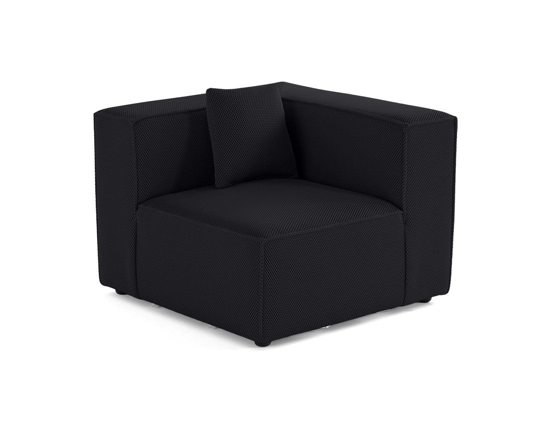 Module d'assise d'angle réversible en tissu mailles 3D Arty