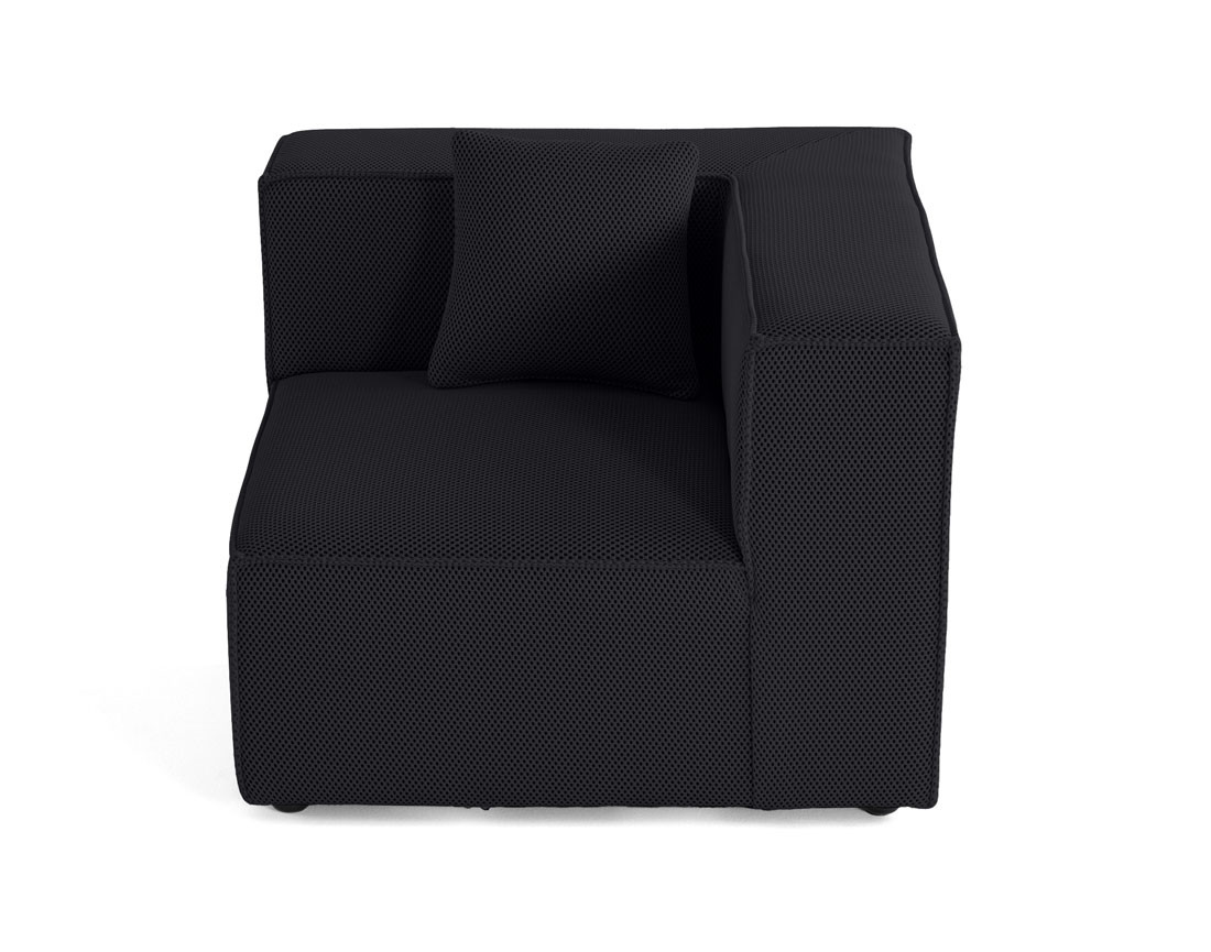 Module d'assise d'angle réversible en tissu mailles 3D Arty