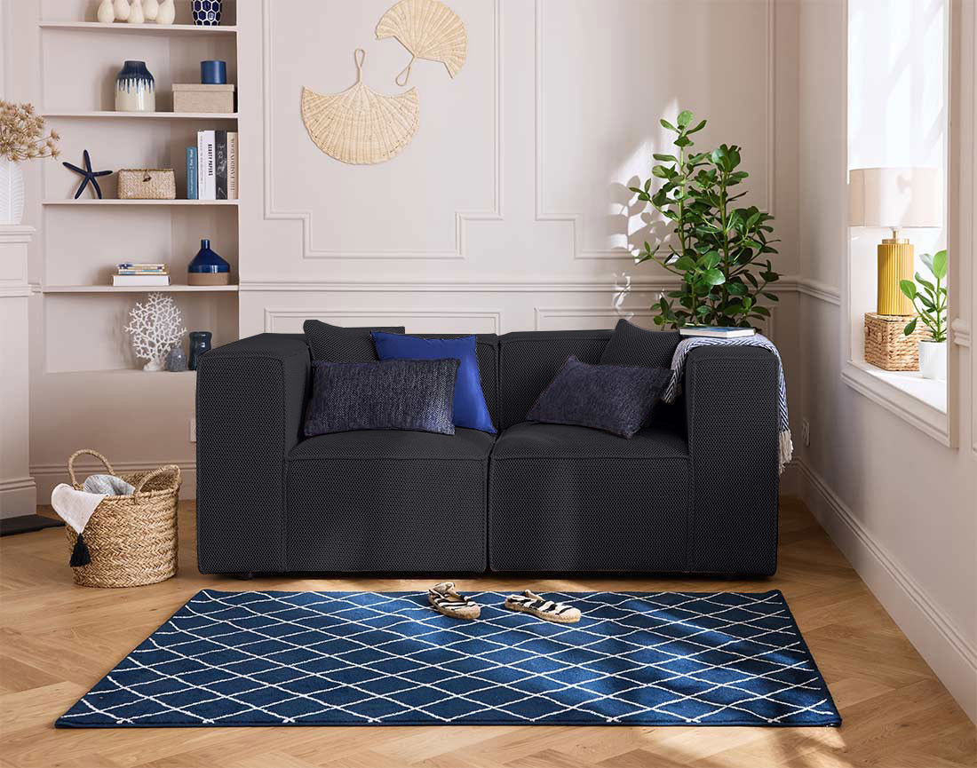 Module d'assise d'angle réversible en tissu mailles 3D Arty