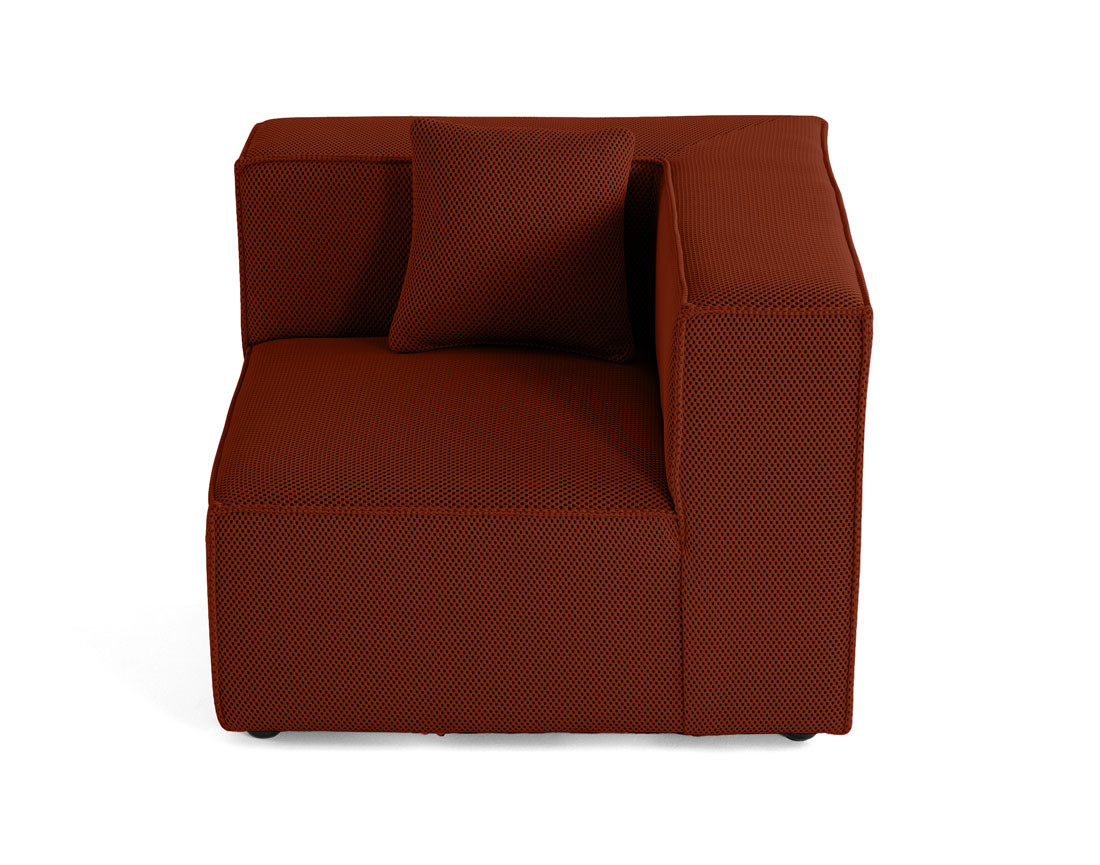 Module d'assise d'angle réversible en tissu mailles 3D Arty