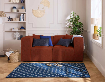 Module d'assise d'angle réversible en tissu mailles 3D Arty