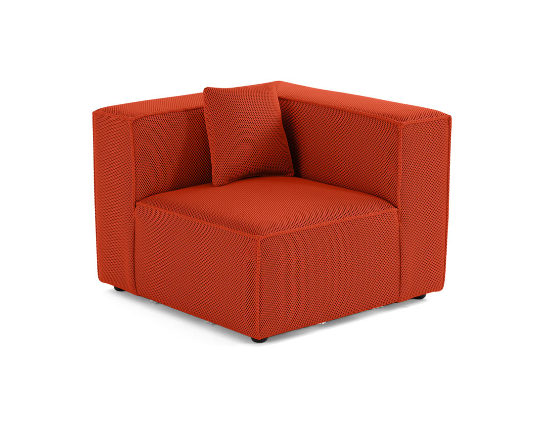 Module d'assise d'angle réversible en tissu mailles 3D Arty