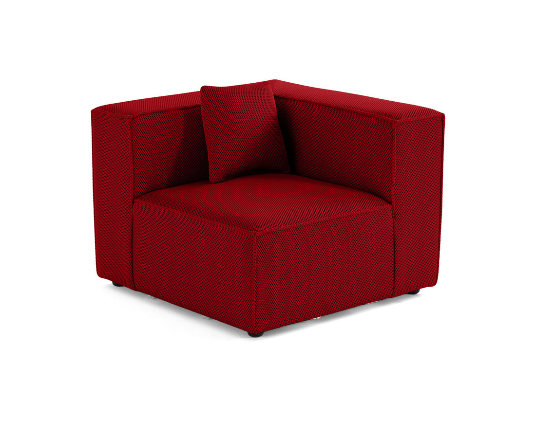 Module d'assise d'angle réversible en tissu mailles 3D Arty