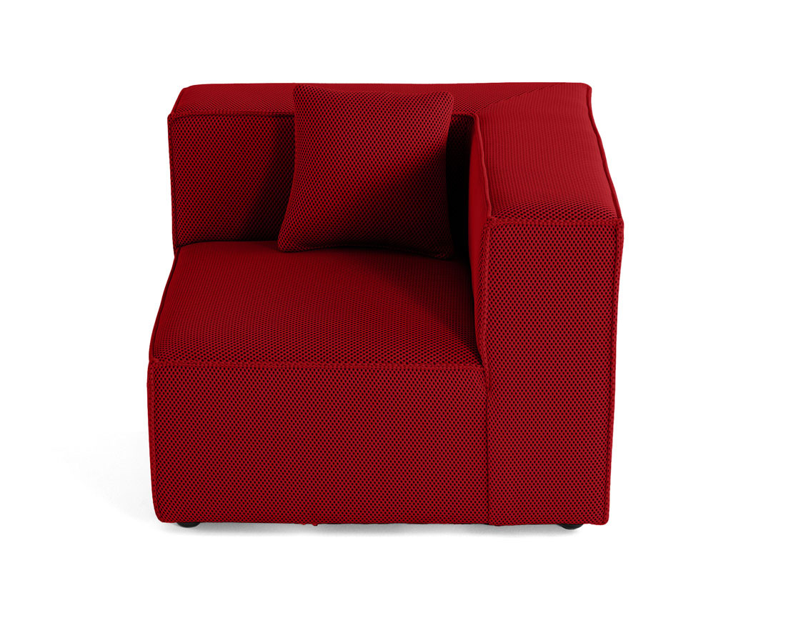 Module d'assise d'angle réversible en tissu mailles 3D Arty