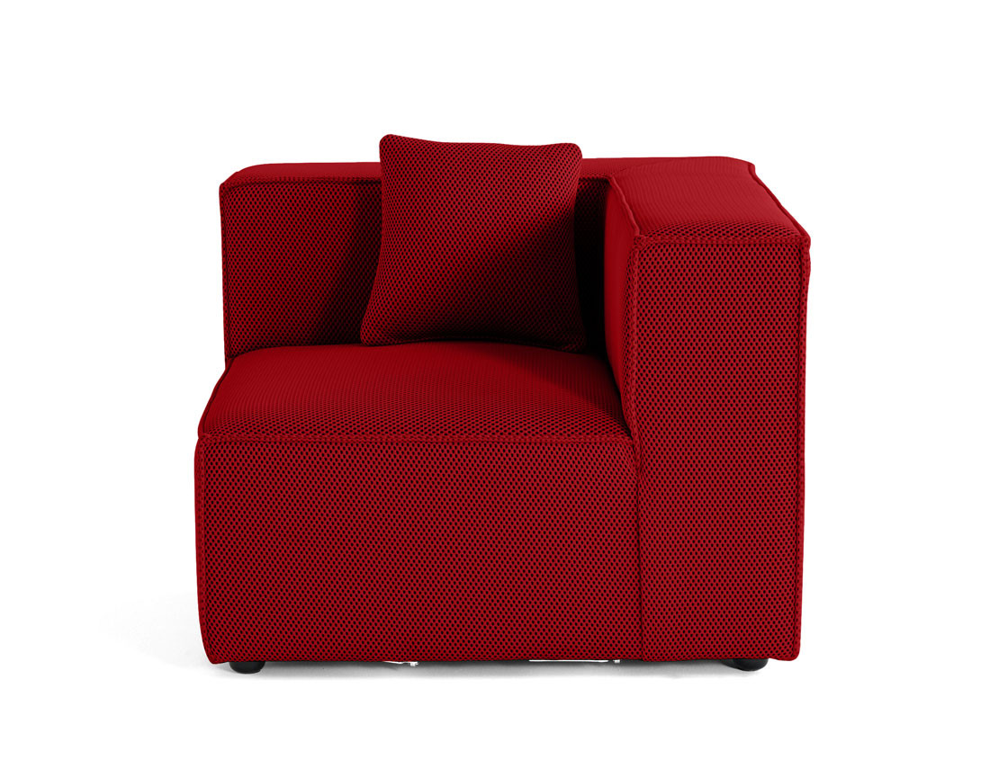 Module d'assise d'angle réversible en tissu mailles 3D Arty