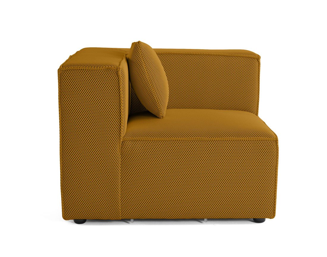 Module d'assise d'angle réversible en tissu mailles 3D Arty