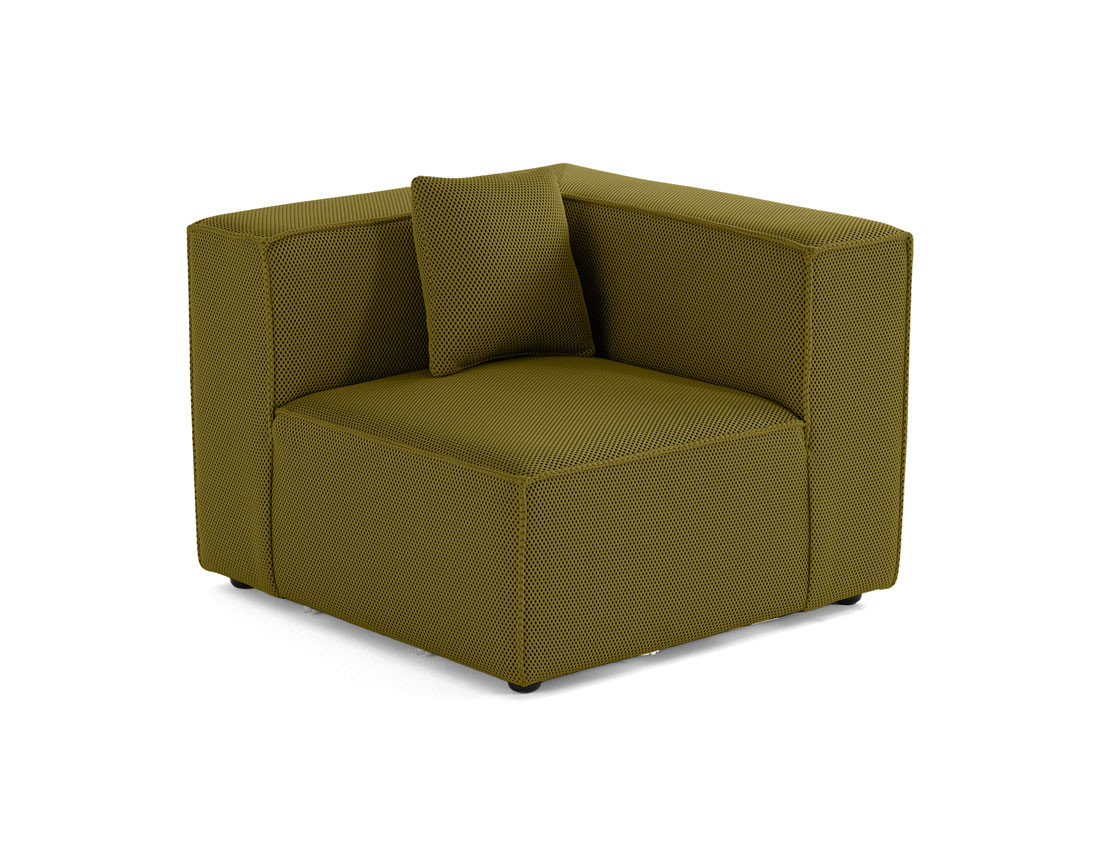 Module d'assise d'angle réversible en tissu mailles 3D Arty