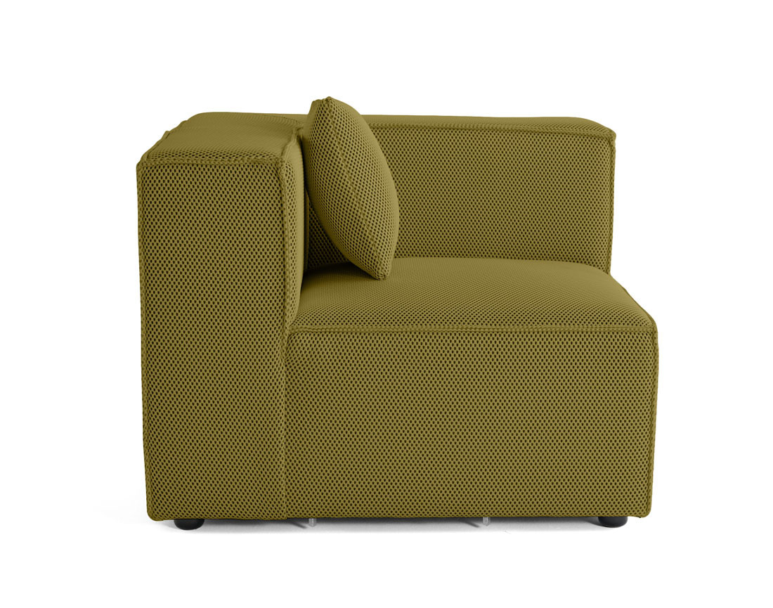 Module d'assise d'angle réversible en tissu mailles 3D Arty