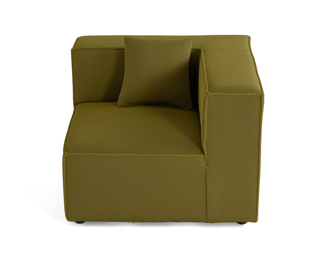 Module d'assise d'angle réversible en tissu mailles 3D Arty