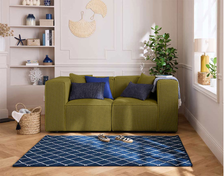 Module d'assise d'angle réversible en tissu mailles 3D Arty