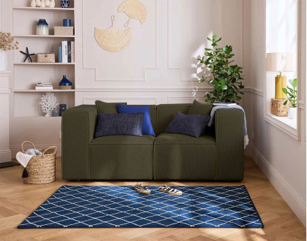 Module d'assise d'angle réversible en tissu mailles 3D Arty