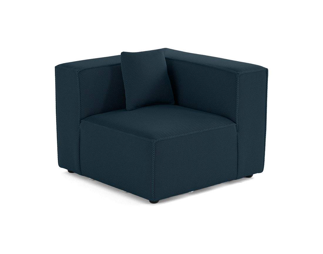 Module d'assise d'angle réversible en tissu mailles 3D Arty