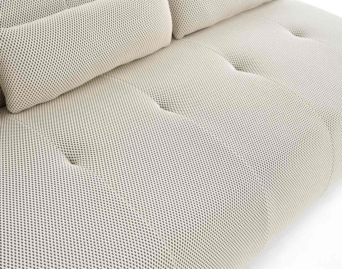 Canapé droit 3 places en tissu mailles 3D Onyx