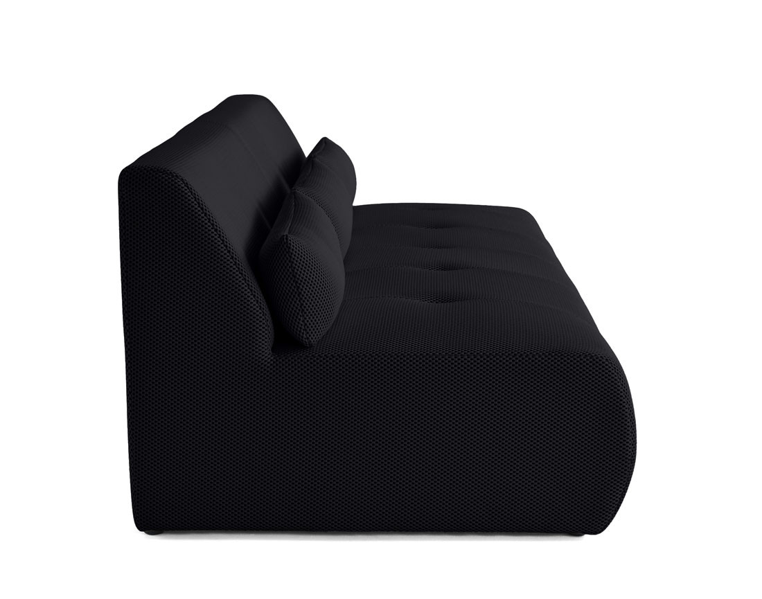 Canapé droit 3 places en tissu mailles 3D Onyx