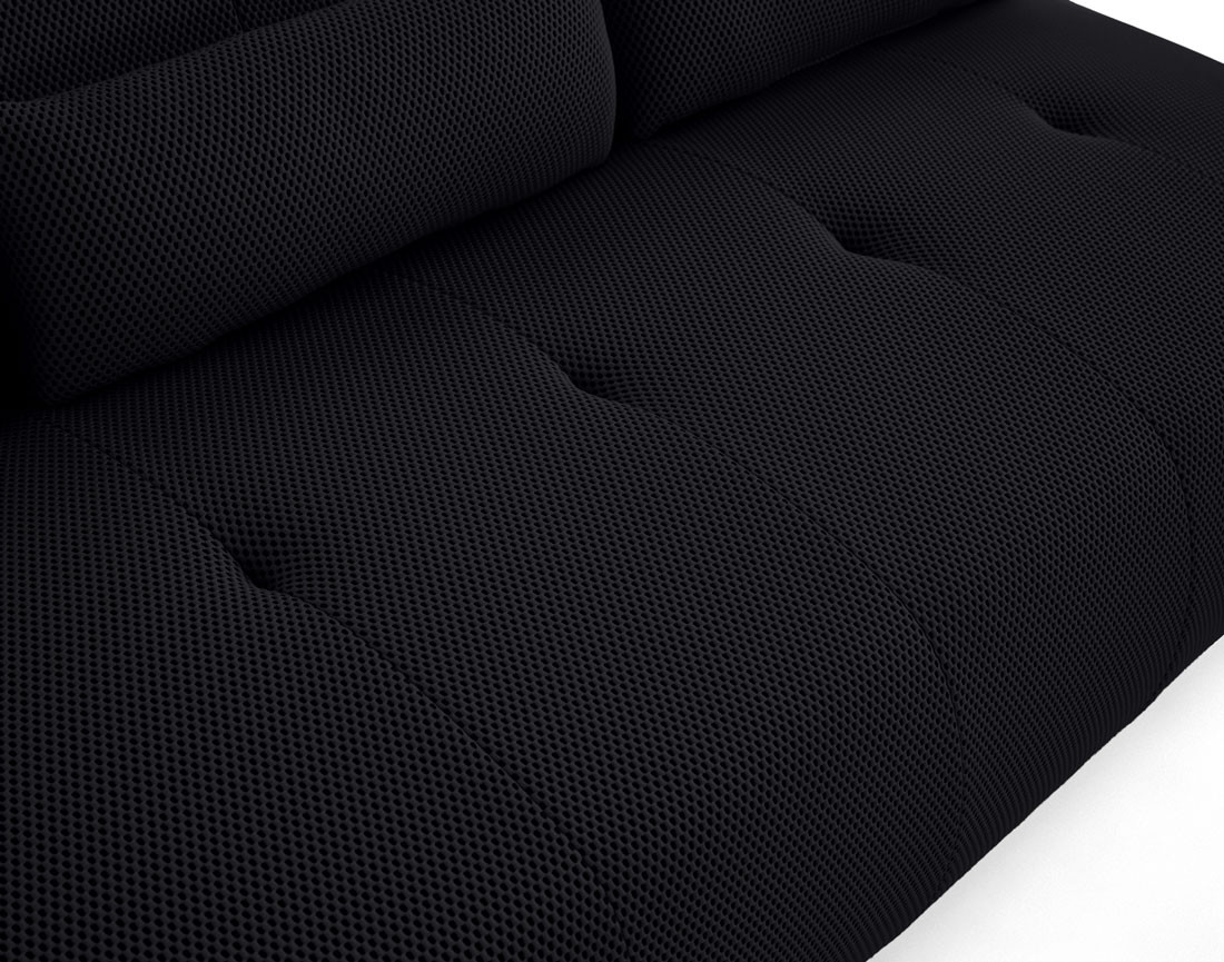 Canapé droit 3 places en tissu mailles 3D Onyx