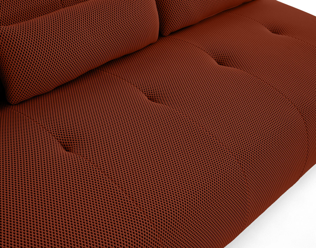 Canapé droit 3 places en tissu mailles 3D Onyx