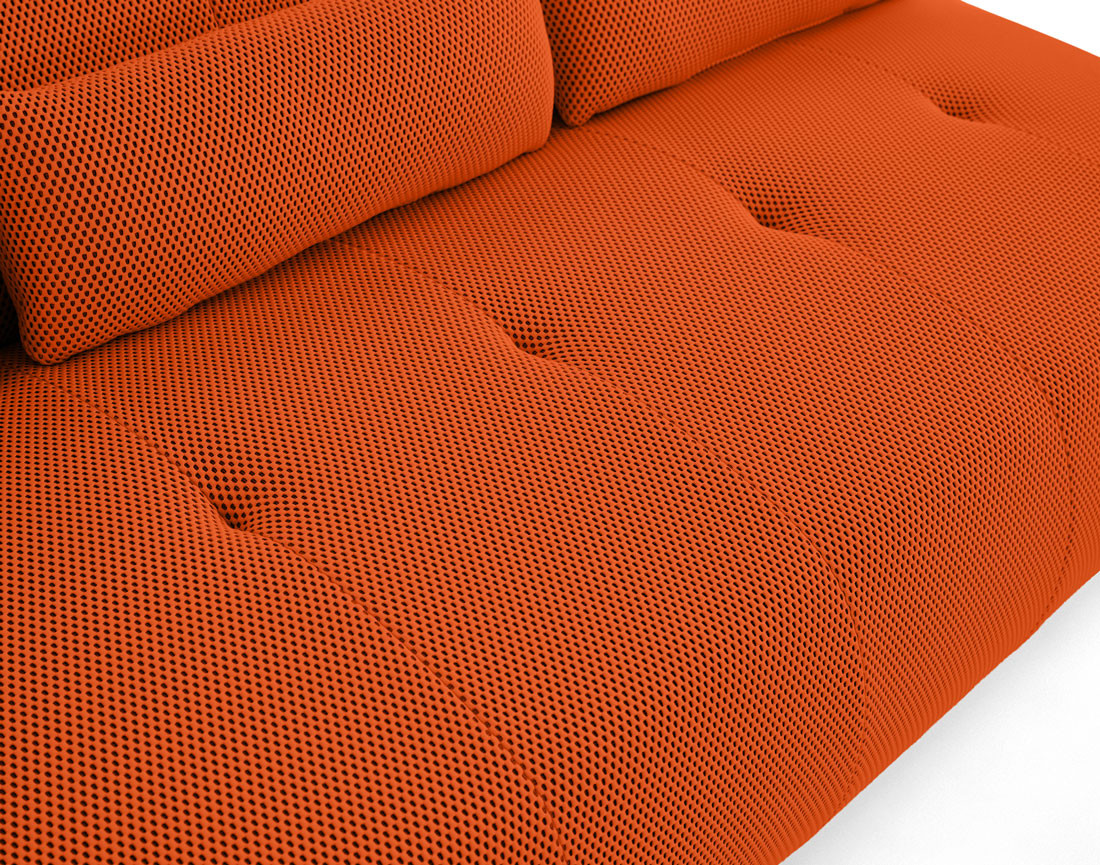 Canapé droit 3 places en tissu mailles 3D Onyx