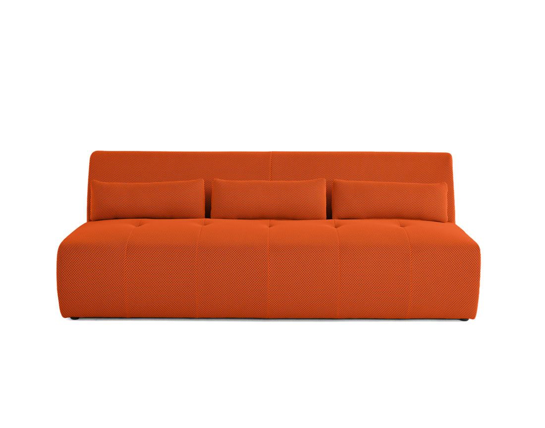 Canapé droit 3 places en tissu mailles 3D Onyx