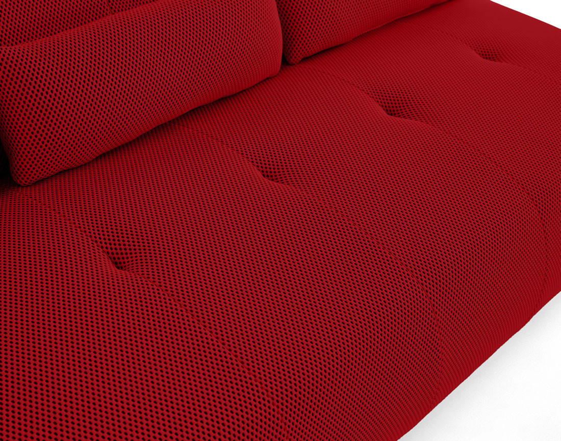 Canapé droit 3 places en tissu mailles 3D Onyx