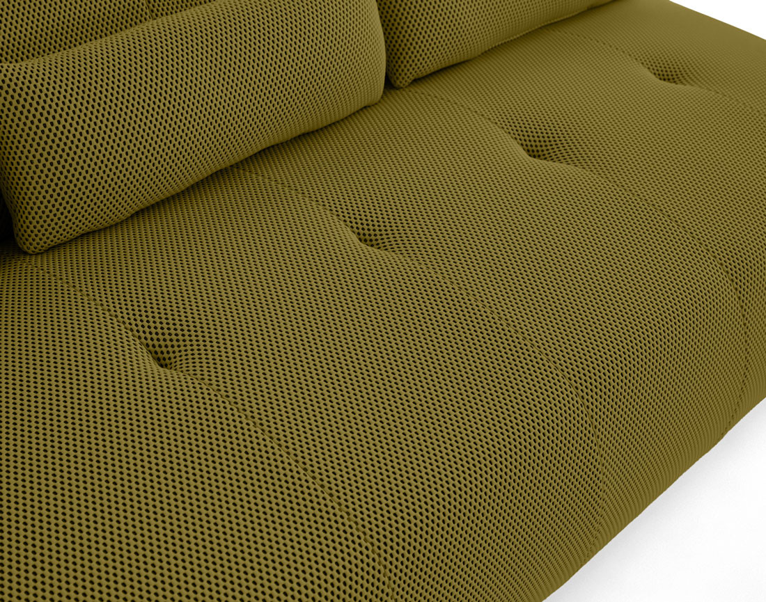 Canapé droit 3 places en tissu mailles 3D Onyx