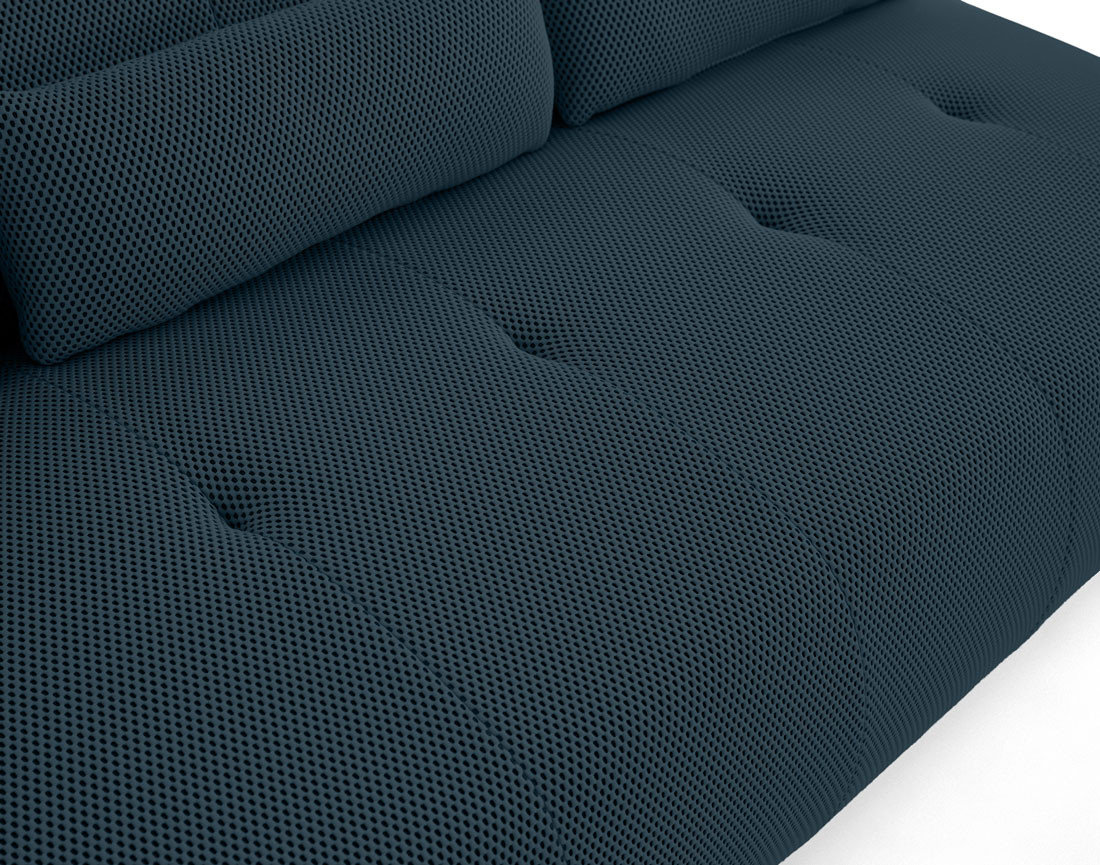 Canapé droit 3 places en tissu mailles 3D Onyx