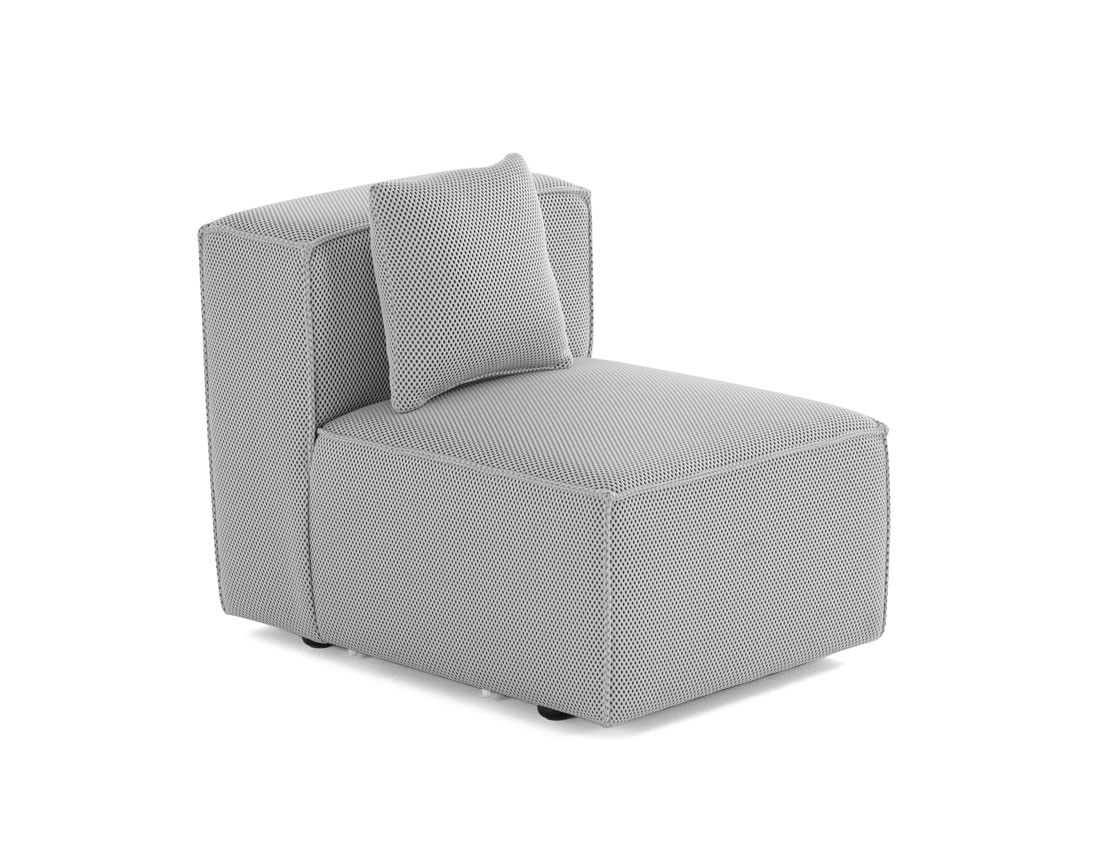 Module d'assise sans accoudoirs  en tissu mailles 3D Arty