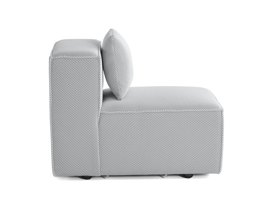 Module d'assise sans accoudoirs  en tissu mailles 3D Arty