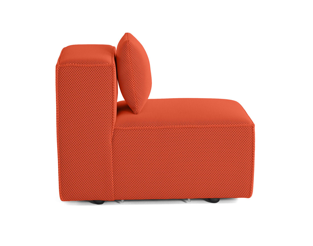 Module d'assise sans accoudoirs  en tissu mailles 3D Arty